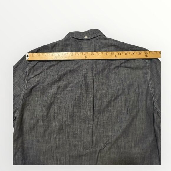Levi’s Men’s Button Down Shirt XL Black Gray Chambray Long Sleeve Slim Fit Cotto - Picture 11 of 13